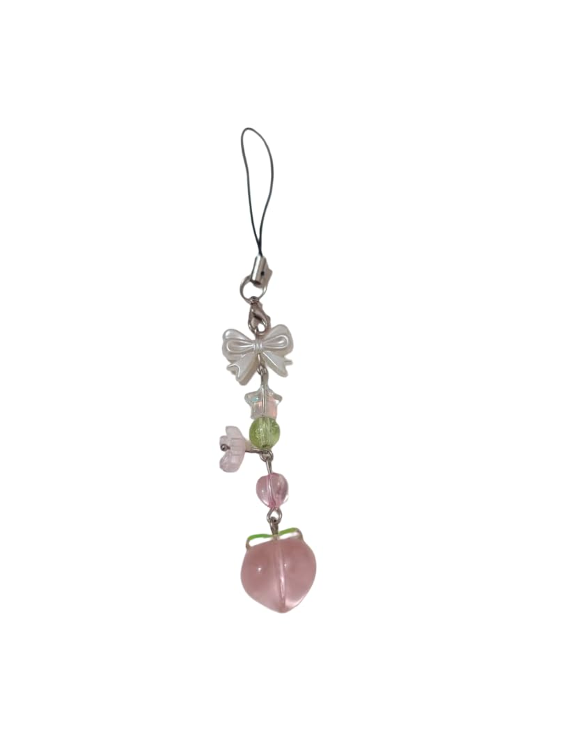 Mobile Phone Strap Pearl Beaded peach trending Bracelet Creative Hanging Rope Keychain Lanyard Anti-Lost Case Girl Women's phone Charms-image-8