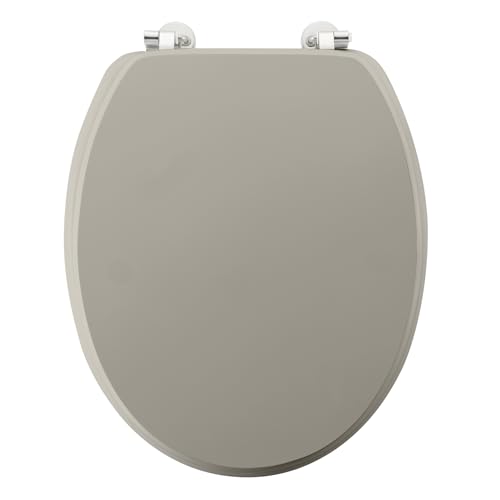 Douceur d'Intérieur, Abattant de WC (37 x 46 cm) Matteis Taupe, MDF Uni Mat