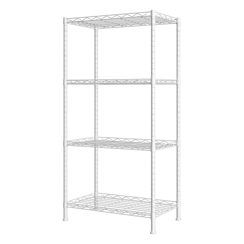 HOMEFORT 4-Shelving Unit, Adjustable Wire Shelving, Metal Wire Shelf Rack
