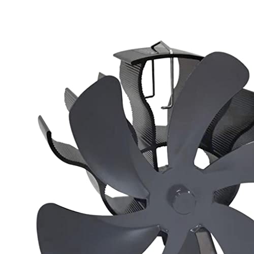 figatia Ventilador de Fogão de 4 Hélices Aquecido por Chama para Queimador, Preto