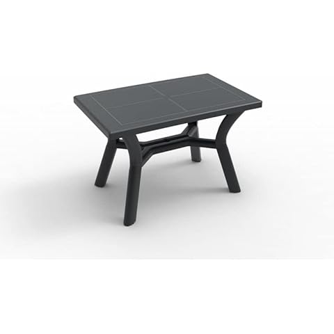 Mesa Jardín Rectangular 115 x 72 hasta 4 Personas con Sombrilla y Protección UV - Gris Antracita Cover