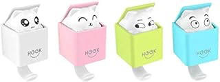 LuoCoCo 4 Pack Hooks Self Adhesive, Novelty Plastic Cat Hooks Wall Hanger, Decoration Animal Hooks Heavy Duty 2kg Max for Back of Door, Coat Rack for Bathroom/Bedroom/Kitchen/Kids Room, 4 Colors