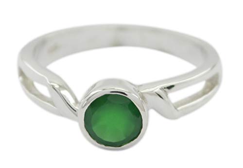 Bague en Onyx Vert Indien en Argent 925 le Cadeau Idéal pour Femme