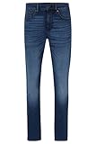 delano las vegas pool Konischer Beinverlauf BOSS Herren Delano BC-P Schwarzblaue Slim-Fit Jeans aus bequemem Stretch-Denim Blau 32/34