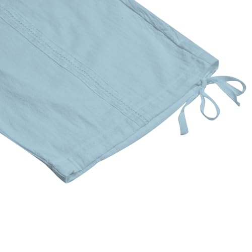 Shorts de algodón y lino para hombre, largo hasta la rodilla miniatura 5