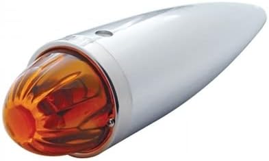 Automotive United Pacific 30535 Chrome Die Cast Torpedo Cab Light w/Watermelon Glass Lens & 1156 Bulb - Dark Am