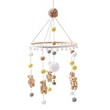 cuna móvil para cuna, madera para niños pequeños, cuna portátil, carillón viento móvil con diseño animales para niños, habitación niños pequeños, ducha para niños