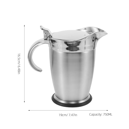 Saucière en acier inoxydable 750 ml avec couvercle pichet sauce - 3