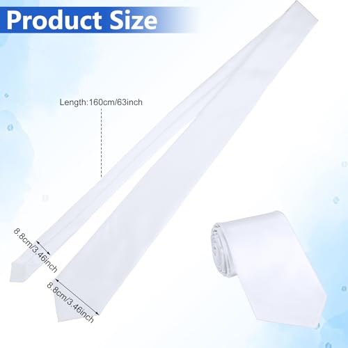 Image of Geyoga 36 Pieces Sublimation Blank Tie for Men Solid DIY Dye White Polyester Neckties Sublimation for Father's Day Weddings Party