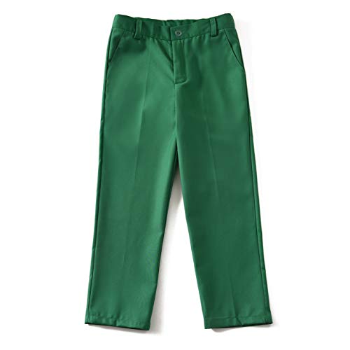 Visaccy Kids Suits for Boys Slim Fit Dress Formal Tuxedos Green Size 2T - Thumbnail 6