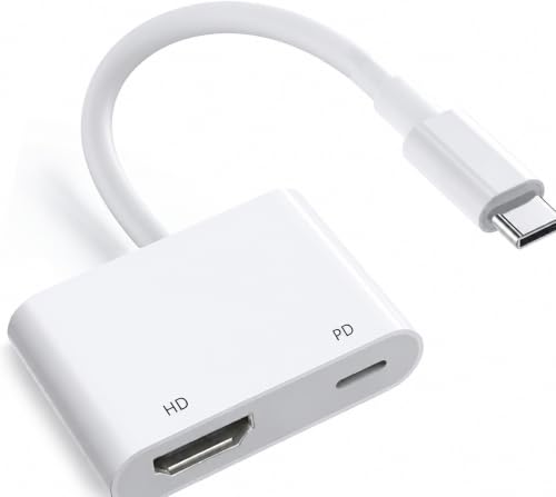 AIRSKY USB-C to HDTV Adapter for iPhone 15/16 USB C HDTV Adapter 4K@60Hz with 100W PD Type-C to HDTV Converter for iPhone 15/16 iPad Pro MacBook Mirroring to TV Monitor Projector
