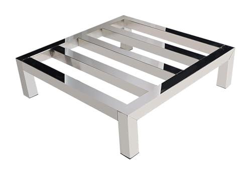 Base de aire acondicionado de acero inoxidable, estante para palés de suelo a prueba de humedad para mejorar el flujo de aire en almacenes, garajes, cocinas, tiendas y espacios al aire libre