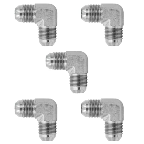 Image of 5 /8 inch JIC Male x 5 /8 inch JIC Male 90 Degree Elbow /Corner Hydraulic Pipe Adapter Fitting (5-PACK) | 2500-10-10