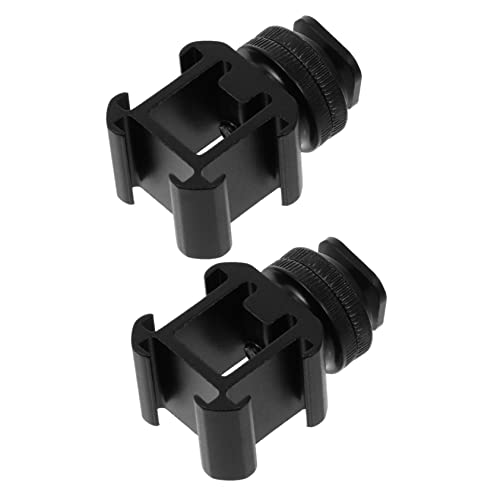 CIYODO 2 Sets Black Video Light Adapter Professional Video Light Adapter Hot Shoe Mounts Adapter Aluminum Alloy Mic Stand