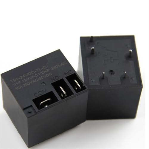 Relais JQX-30F T91 12VDC et 24VDC 30A avec 4 ou 5 broches pour circuits imprimés