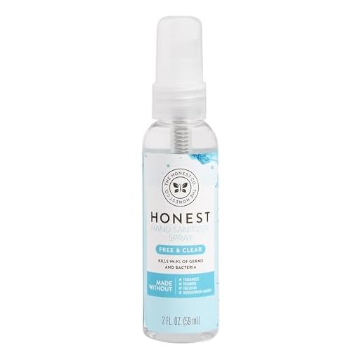 The Honest Company Plant-Based Hand Sanitizer Spray | Kills 99.9% of Germs | Hypoallergenic, Quick-drying + Moisturizing | Fragrance Free, 2 fl oz