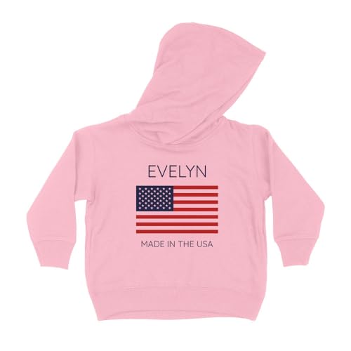 Evelyn Made In The USA Kids Hoodie Sweatshirt Toddler 4T Light Pink