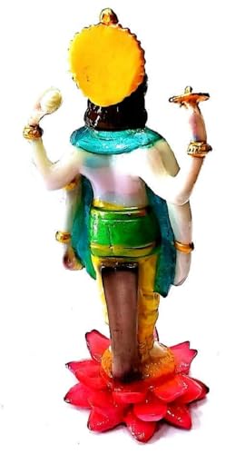 Image of Marble Look Vishnu Ji Idol for Home, Temple, Puja, Worship, Shop, Office, Living Room Decor (Multicolour, 10 inch)