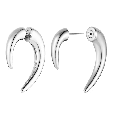 HZMAN Dragon Claw Stud Earrings for Men Women Stainless Steel Gothic Punk Piercing Sharp Claw Spike Earring Jewelry Gift (Large)