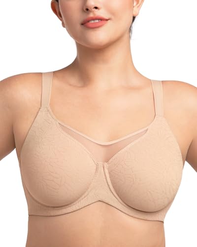 Image of HSIA Minimizer Bras for Women Plus Size, Full Coverage Coolcomfort T Shirt Unlined Bra with Underwire for Heavy Breast