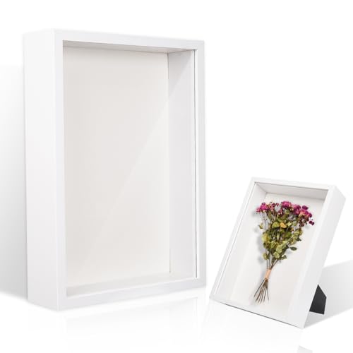 ALULU 3D Bilderrahmen zum Befüllen Tiefer 5cm, Holz-Schattenbox 31x22,5...