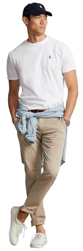 POLO RALPH LAUREN Mens Crew Neck T-Shirt (L, NewWhite)