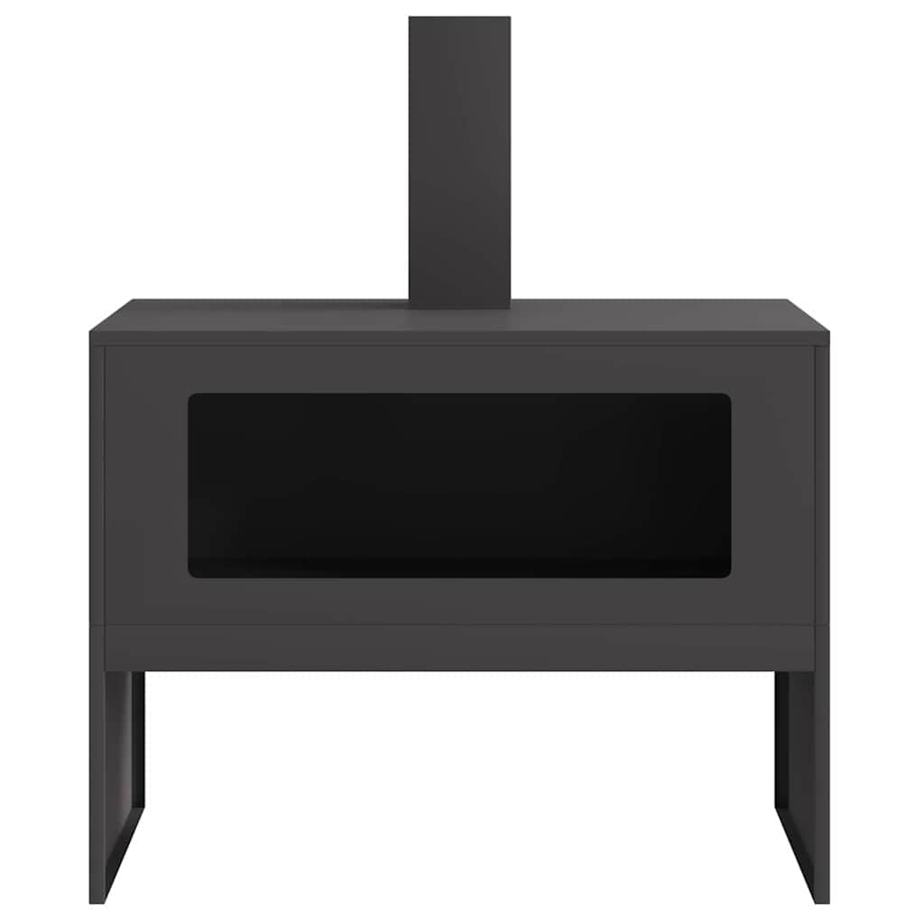 Chimenea negra de acero laminado en frío, 80 x 50 x 96 cm, con chimenea y ventilación, resistente a la intemperie para jardín, terraza, balcón, calor eficiente y llama elegante