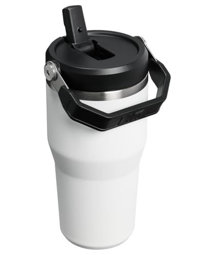 Image of STANLEY IceFlow 2.0 Flip Straw Tumbler with Handle 20 oz | Twist On Lid and Flip Up Straw | Leakproof Water Bottle | Insulated Stainless Steel | BPA-Free | Chalk