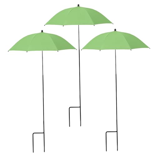 Sombrillas para plantas de jardín en macetas o macizos de flores exterior juego de 3 verdes