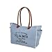 Lamyba Sel De Mer Canvas HandBag Upcycled Canvas Vegan Leather Tote Bag,Small Blue