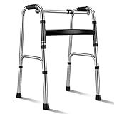 Gehgestell aus Aluminium, Höhenverstellbares Gehbock, Leicht Faltbare Gehhilfe für Senioren und Erwachsene, Rollator Ohne Rollen mit Rutschfesten Fußpolstern für Wohnung und Unterwegs