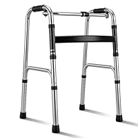 Gehgestell aus Aluminium, Höhenverstellbares Gehbock, Leicht Faltbare Gehhilfe für Senioren und Erwachsene, Rollator Ohne Rollen mit Rutschfesten Fußpolstern für Wohnung und Unterwegs