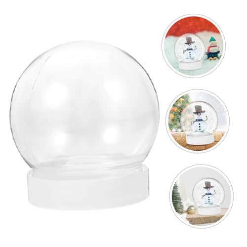 Copos de nieve de plástico transparente, accesorios navideños para crear globos, 60 uds 6