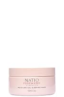 Natio Australia Rosewater Hydration Moisture Gel Sleeping Mask 100g - Plumping Overnight Face Mask with Roswater, Hyaluronate & Calendula - Face Moisturiser for All Skin Types - Made in Australia