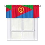 WSSYYBF Vorhang mit eritreischer Flagge, 137,2 x 45,7 cm, Pfirsichhaut, Polyester, Fensteroberseite mit Stangentasche für Küche, Badezimmer, Dekoration