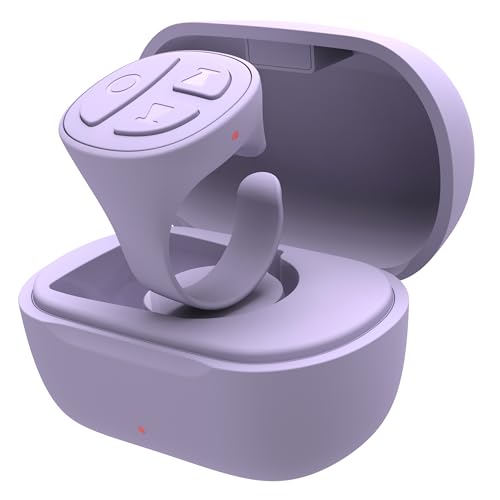 Image of Tiktok Scrolling Ring, Bluetooth Camera Remote Control, Scrolling Ring Remote for iPhone TikTok FB YouTube IG Android Phone, Fingertip Wireless Scroller Page Turner (Purple)