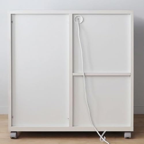 おしゃれ ホワイト 電子レンジ台 キッチンカート キャスター付き 移動式 奥行41.9×幅73.9×高さ84.1cm [5]