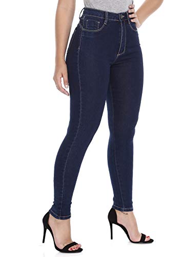 Calça Legging Cinta Push Up Super Lipo, Feminino, Sawary Jeans, Indigo, 44