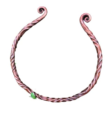 ARTIZANSTORE Medieval Hand Forged Twisted Iron Torc, Necklace Twisted Druid Celtic Celt Celts Vikings Torc (Copper)