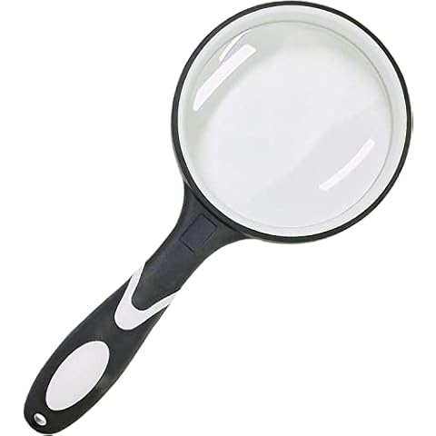 75mm Large Magnifying Glasses Lens 10X, CUNYA Handheld Reading Magnifier with Black Non-slip Soft Rubber Handle, Magnifying Mirror for Book Newspaper Reading, Insect and Hobby Observation (1pc) Cover