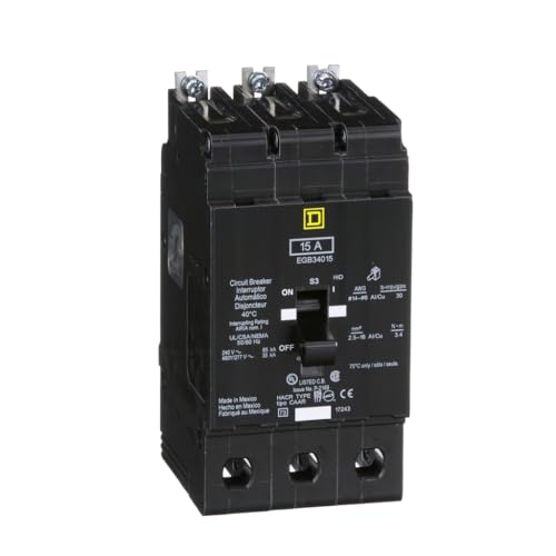 SCHNEIDER ELECTRIC 480Y/277-VOLT 15-AMP EGB34015 Miniature Circuit Breaker 480Y/277V 15A