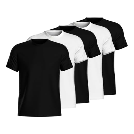Kit 5 Camisetas Masculina 100% Algodão Lisa Básica Verão (BR, Alfa, M, Regular, 3 PRETAS 2 BRANCAS)