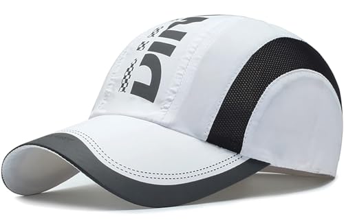 TERRIFI Quick Drying Baseball Cap, Sun Hats for Men & Women, Mesh Lightweight Protection UV for Outdoor Sports (White)