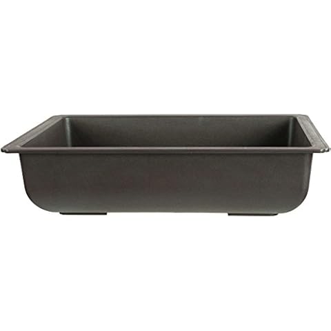 Bonsai pot 42x33.5x10.5cm dark brown rectangular plastic Cover