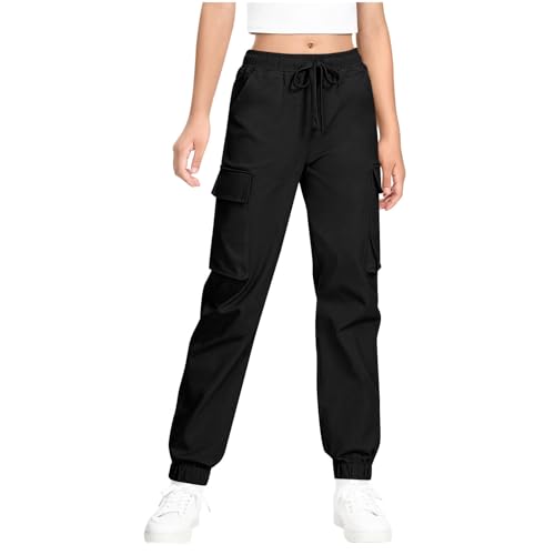 Sweatpants for Girls Boys Straight Jogger Cargo Pant Lightweight Casual Outdoor Activity Fashion Trousers with Pocket