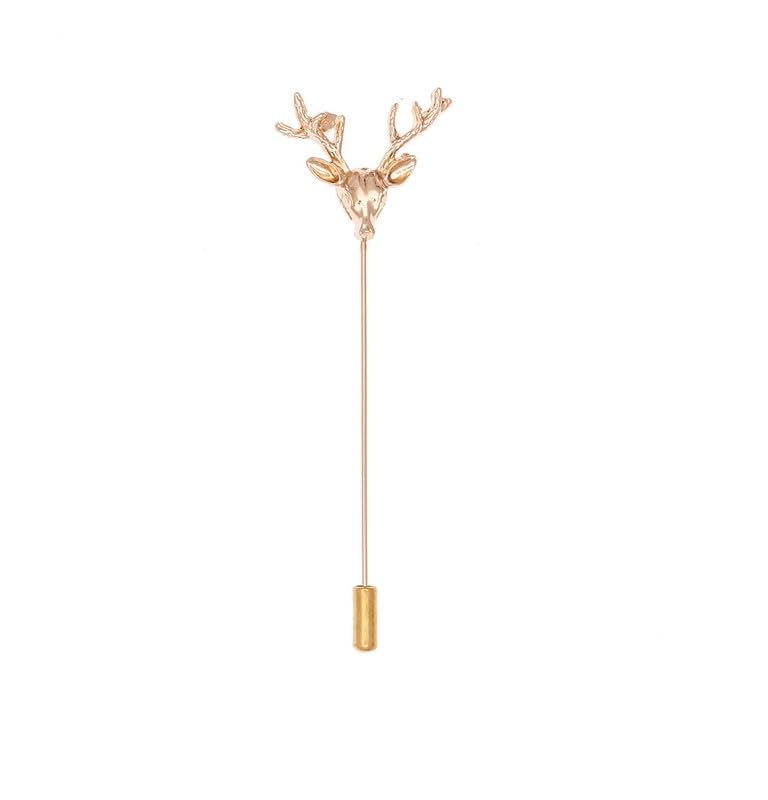 the tie hub Reindeer Gold Lapel Pin For Men-picture-53