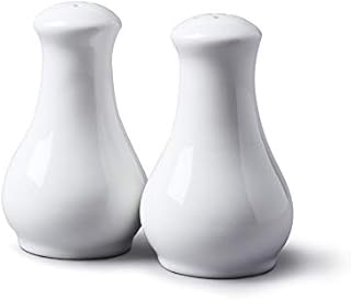 WM Bartleet & Sons 1750 T444 Traditional Porcelain Salt & Pepper Pot Shaker Cruet Set 13cm  White