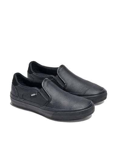 Vans Vans Women's Asher Deluxe Slip-On Shoe | Comfortable Sneakers for Fashion, Walking & Everyday Wear, Mono Perf Black, 9.5
