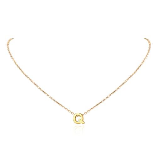 FindChic Dainty Initial Necklaces for Women Platinum Plated/Gold Plated Tiny Letter Necklaces Birthday Gifts for Daughter Mom Gf, with Gift Box Letter