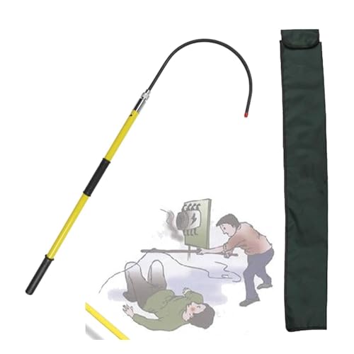 Portable Emergency Rescue Pole - Electric Shock Rescue Hook, High Voltage Safety Tool, Fiberglass Pull Rod for Quick Response in Emergencies (2m)